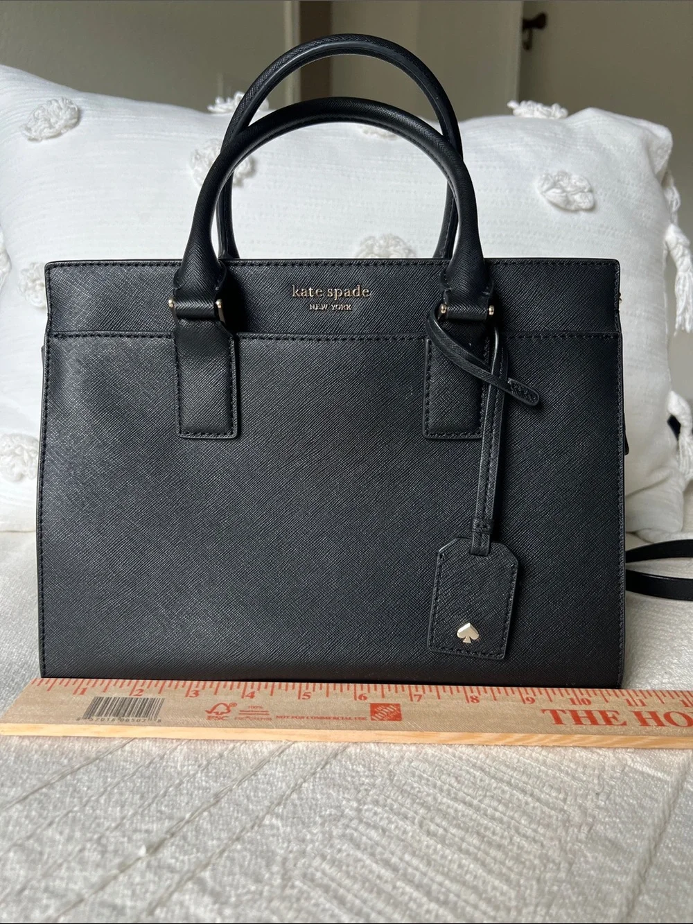 kate spade black saffiano leather satchel